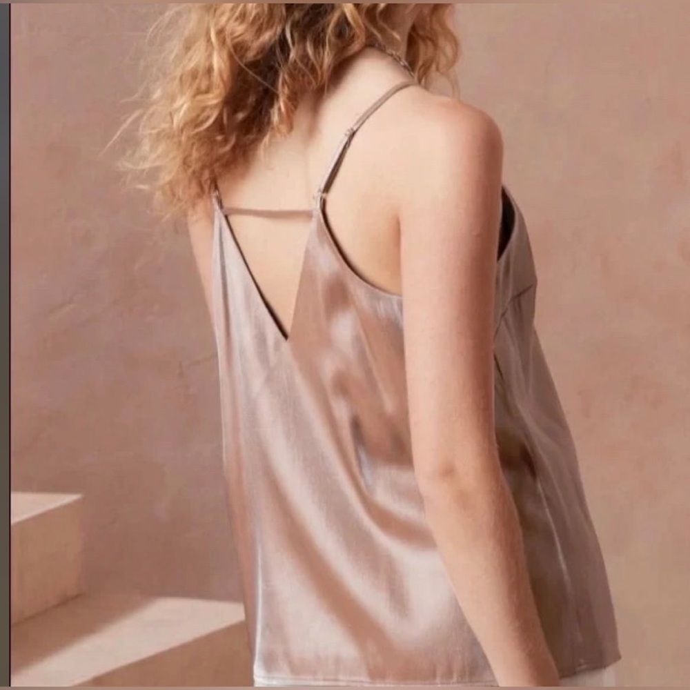 Banana Republic Rich Brown Satin Top